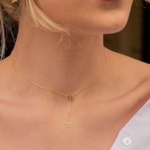 Collar elegante con letras, collar con inicial, collar con inicial personalizado, collar con inicial de gargantilla, regalo para ella, regalo de dama de honor