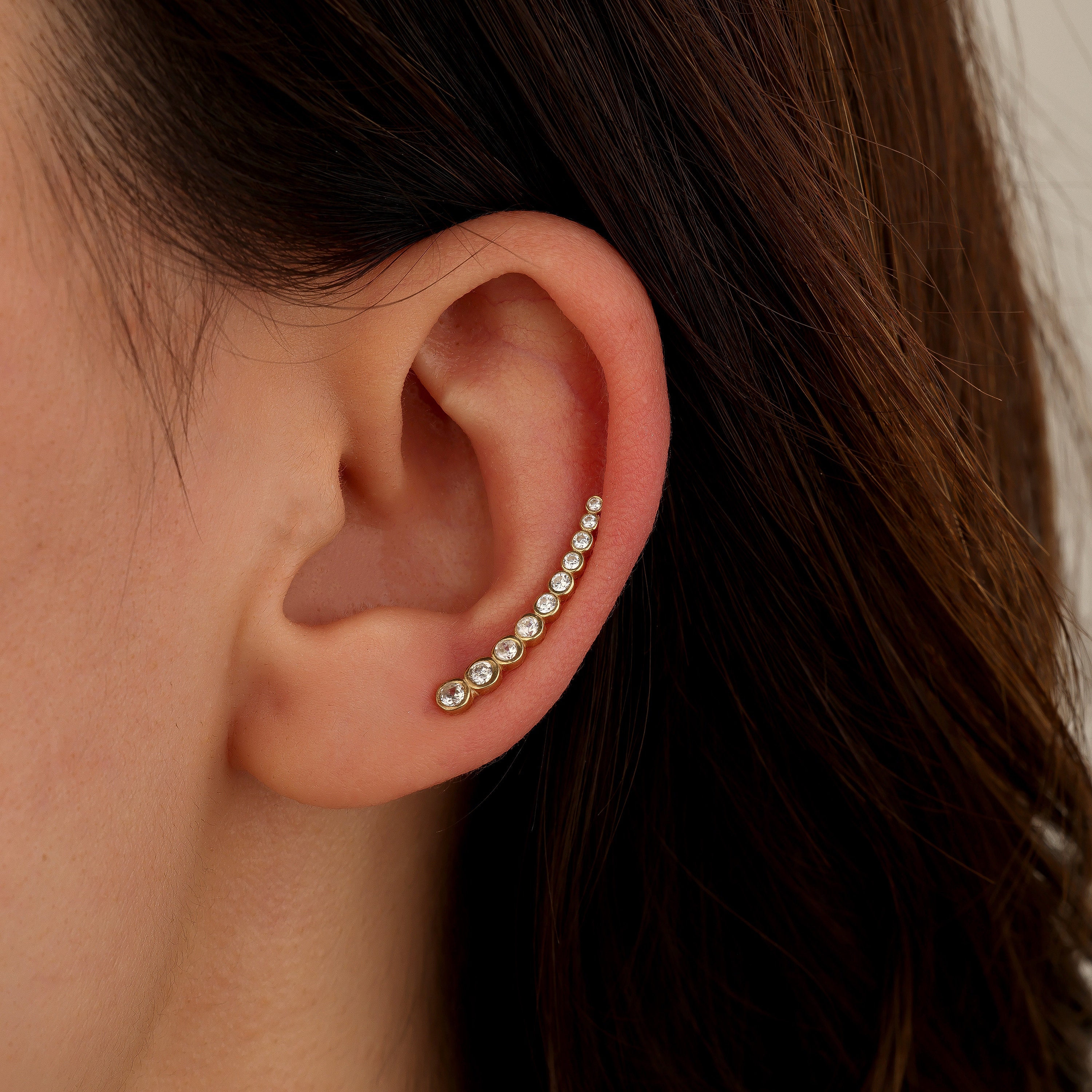 ◆STONEHENgE◆ Silver single ear cuff Sterling Silver Ear Cuff-ear Cuff No Piercing-minimalist Ear