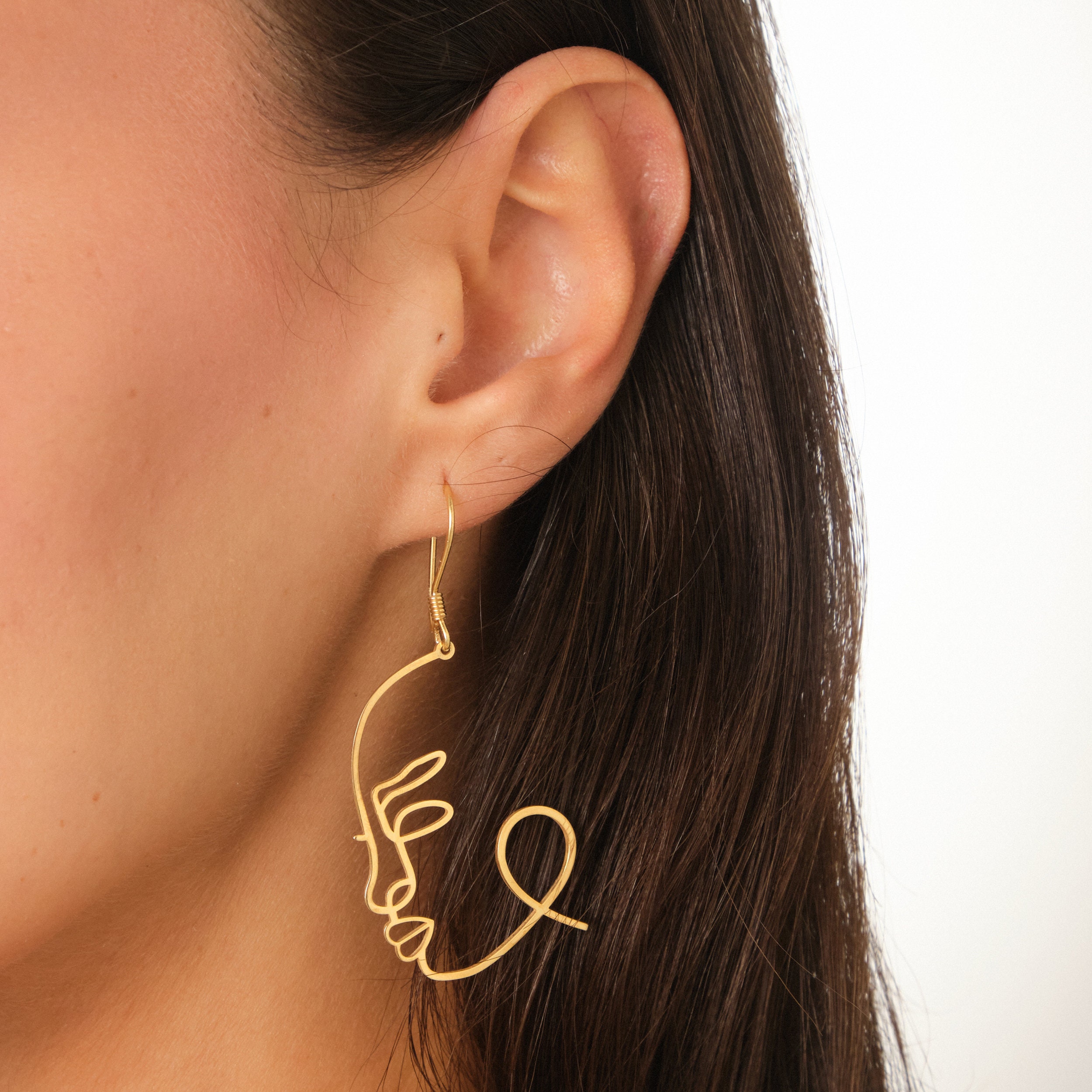 earring charms face silhouette earrings