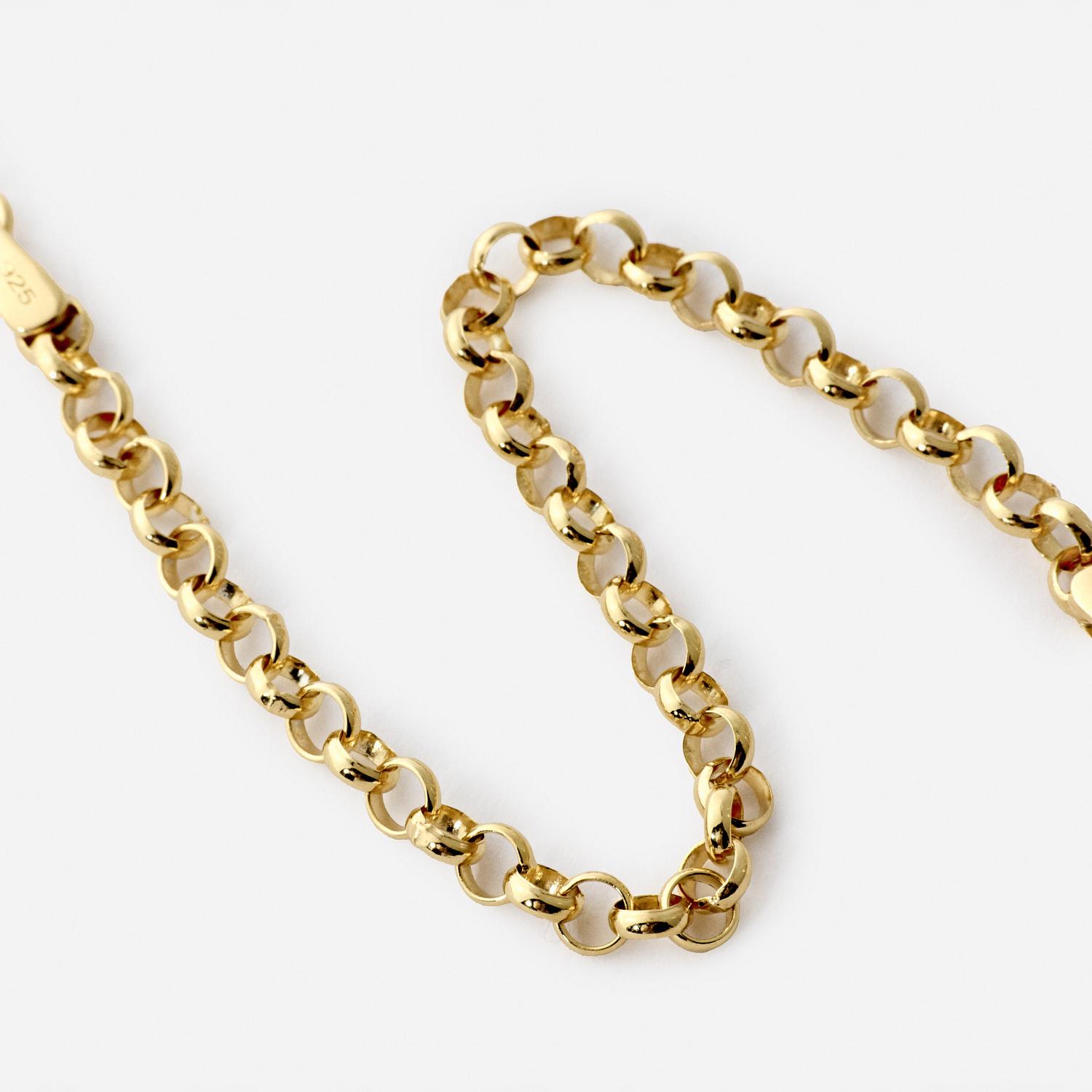 Woman's Rolo Chain Gold Rolo Chain Bracelet, Thick Rolo Chain Bracelet, Sterling Silver ...