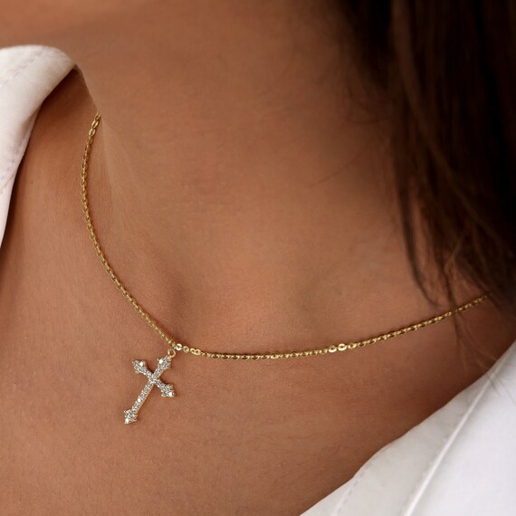 thumbnail image 2 of CFIOZYOS Cross Necklace For Women 14K Gold/Silver Plated Dainty 2 of 10