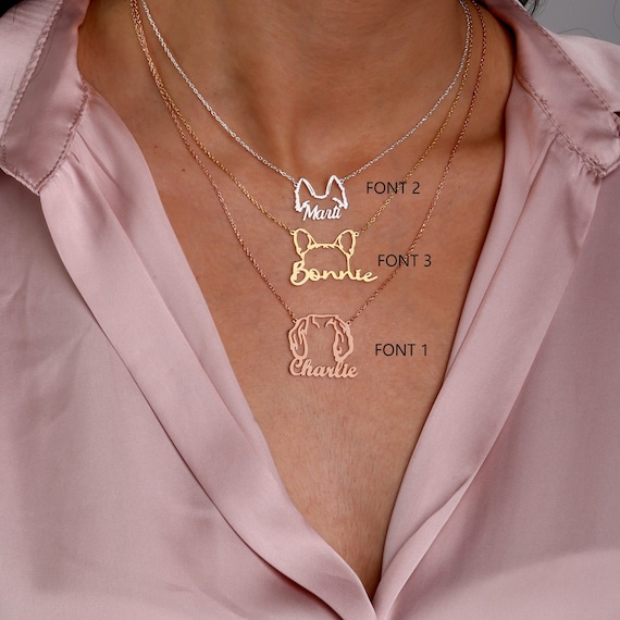 Dog ear necklace hot sale
