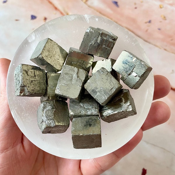 Small Raw Pyrite Cubes | Iron Pyrite Carving | Rough Pyrite Crystal Cube | Pyrite Tumbled Stones | Natural Pyrite Crystals | Peruvian Pyrite