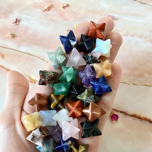 Natural Hand Carved Mini Merkaba Stars | Mini Quartz Crystals | Healing Mini Merkaba Crystal Star | Mini Merkaba Star Crystal Figurines