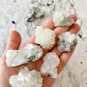 Raw Apophyllite Clusters | Small Apophyllite Geode Cluster | Druzy Apophyllite Cluster | Natural Rough Apophyllite Specimen | AA Grade