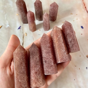 Strawberry Quartz Tower | Sparkly Strawberry Quartz Point | Strawberry Quartz Crystal Tower | Strawberry Quartz Obelisk | A Grade Quartz