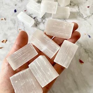 Selenit Rohsteine | Selenit Kristall Chunky Zauberstäbe | Selenit Kristall Brocken | Selenit Holzscheit | Selenit Satin Spar | Dicke Selenit Sticks