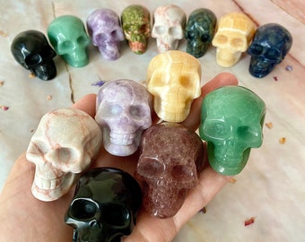 CRYSTAL SKULL CARVING | Natural Hand Carved Skulls | Skull Carvings | Crystal Skull Figurines | 50 mm Crystal Skulls | A+ Grade Crystals