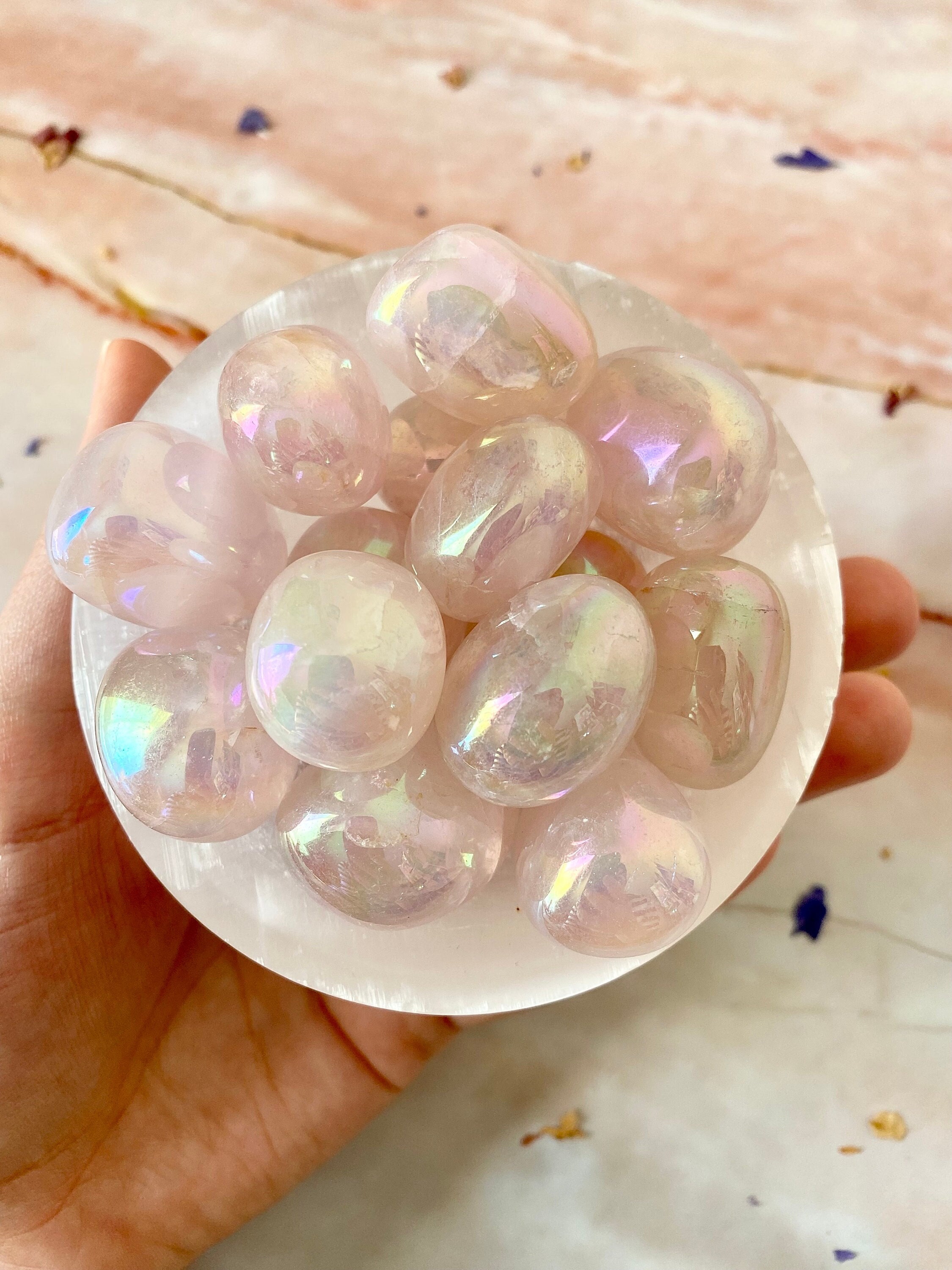 Rainbow Aura Bubbles, Mini Sphere Angel Aura Quartz, Small Crystal Globes,  Spirit Iridescent, Unicorn Shimmery, Crystal Gift 