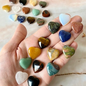 Natural Carved Mini Hearts | Mini Quartz Crystals | Heart Crystals | Mini Crystal Hearts | Miniature Heart Gemstone | Crystal Pocket Hearts