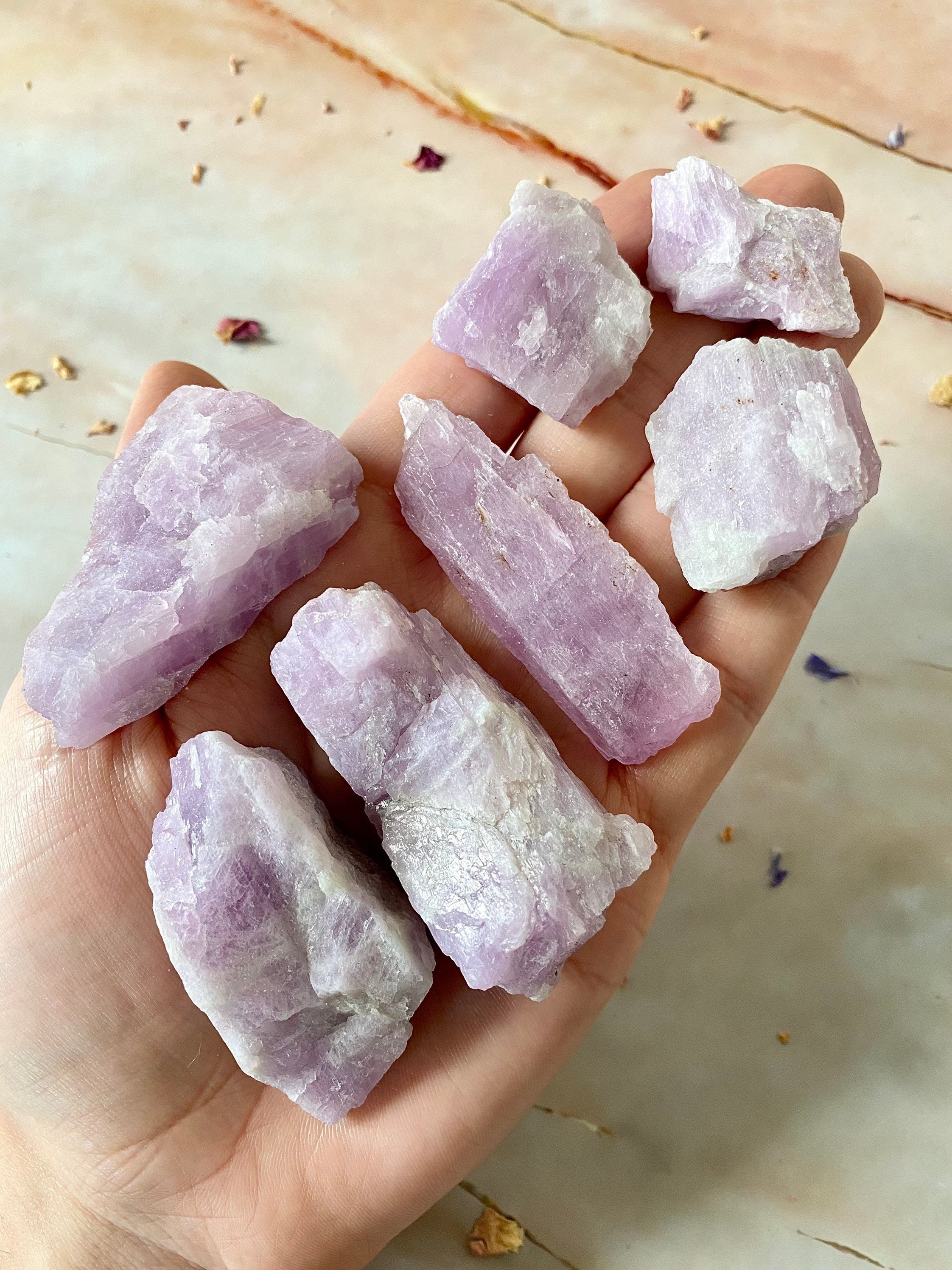 Kunzite crystal all natural drilled for stringing 3-15mm 25 pieces per winner 