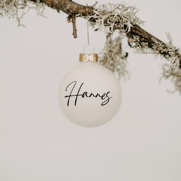 Personalized tree ball in off-white | Tree ball | Christmas decoration personalized | small Christmas present| ornament | Secret Santa gift|