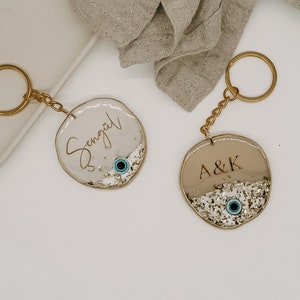 Personalized resin keychain | small gift| Nazar boncuk | Lucky charm | nazar eye | souvenir | evil eye, epoxy