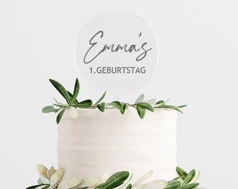 Cake Topper für Geburtstags Kuchen personalisiert | Acryl | Tortendeko mit Name | Torten Topper | Back Deko | caketopper zum Geburtstag