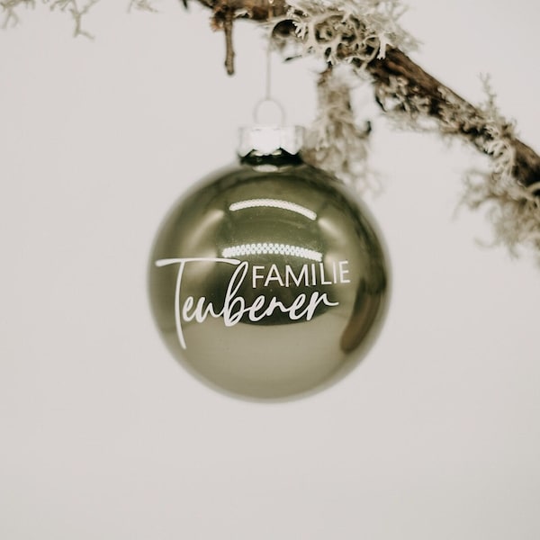 Personalisierte Baumkugel ''Familie'' | Weihnachtsbaumkugel mit Name | Christbaumkugel | Familien Weihnachtskugel | Geschenkidee Weihnachten