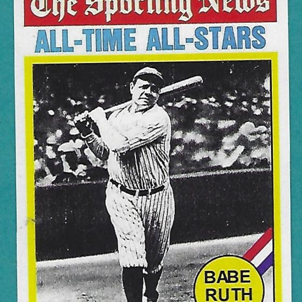1937 Style Babe Ruth Novelty Reprint #345 Yankees