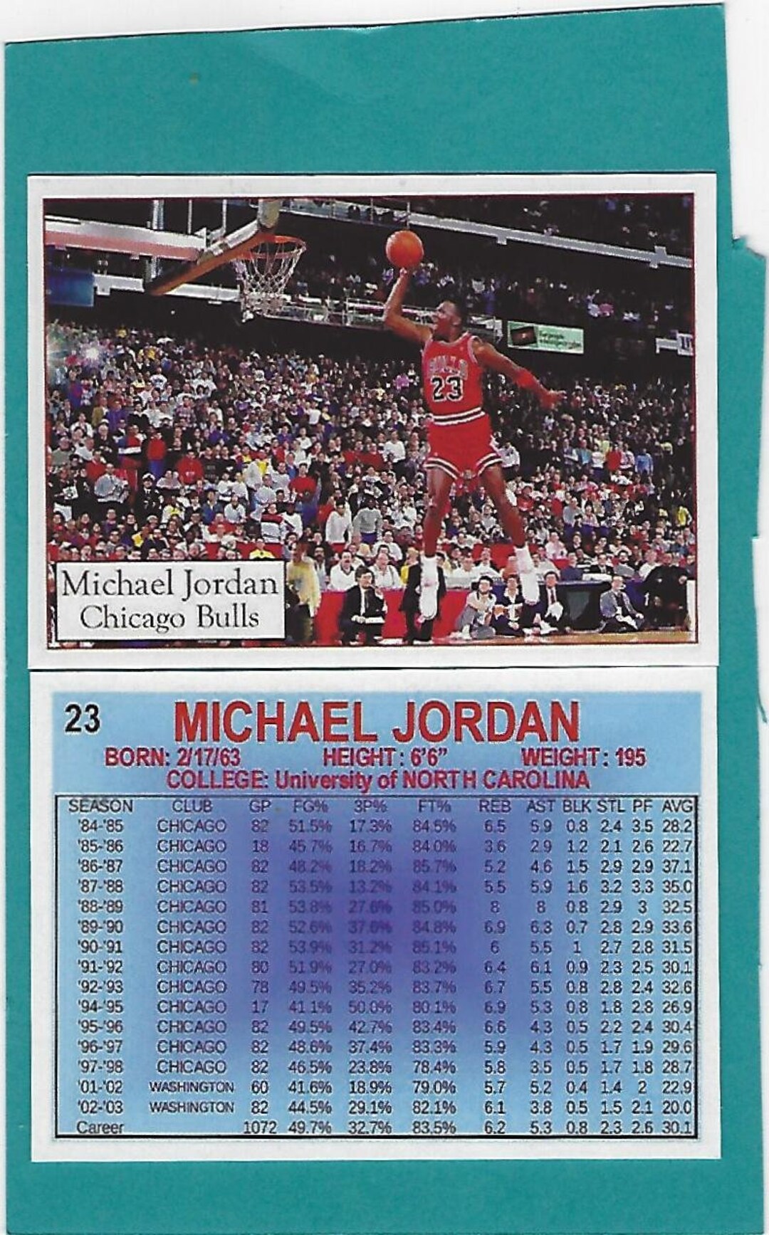 2004 Michael Jordan Card MINT Career Stats Reprints the Goat Etsy