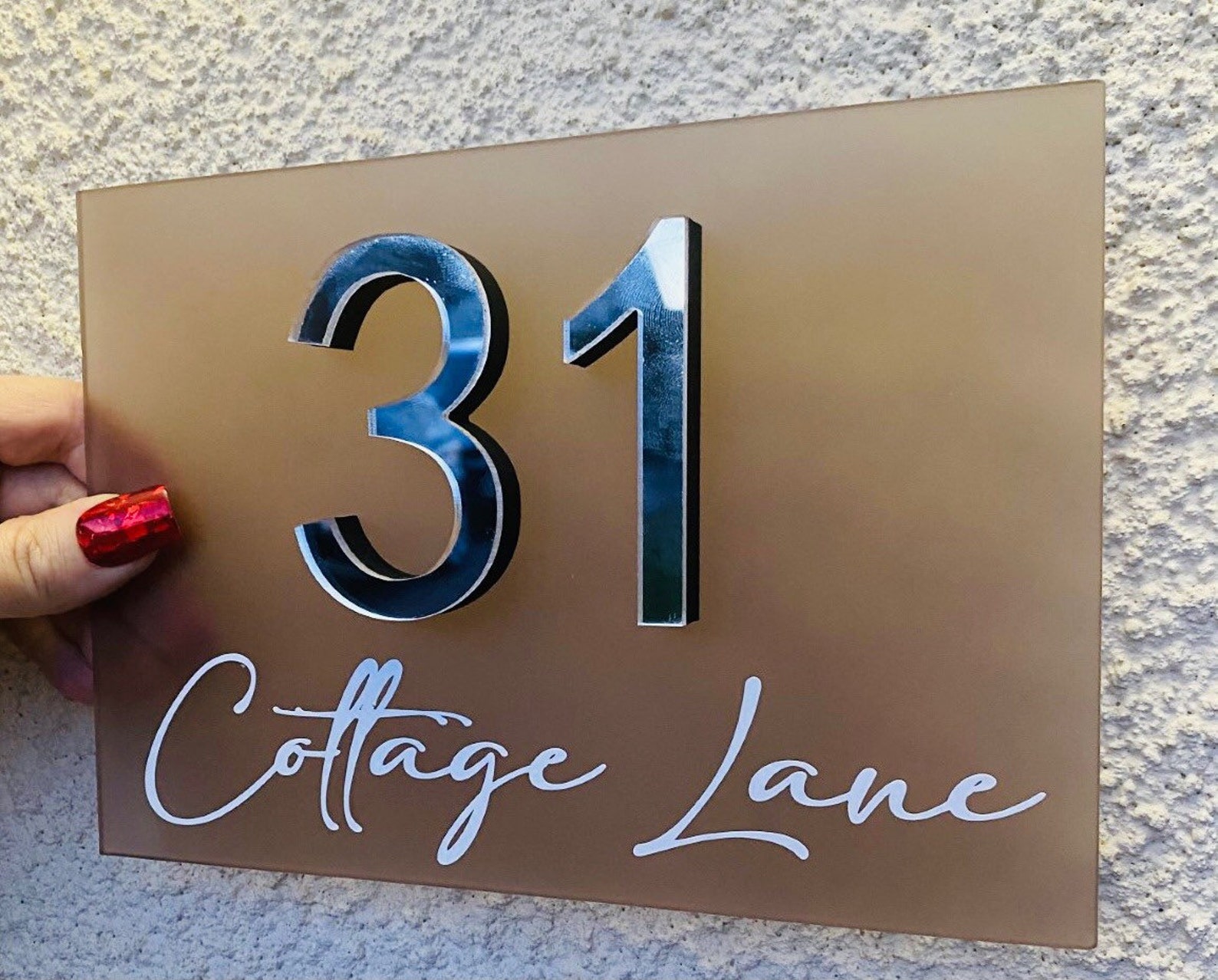 Frosted Sandstone Coloured Acrylic House Sign Etsy