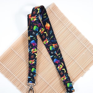 Lanière de guitares rock, lanière de musicien, support pour carte d'identité Breakaway, porte-clés en tissu, cadeau pour professeur de musique Royaume-Uni