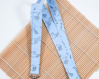 Hands Sign Language Lanyard, Deaf Badge Holder, Fabric ID Holder, Breakaway Keychain, Teacher gift