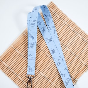 Hands Sign Language Lanyard, Deaf Badge Holder, Fabric ID Holder, Breakaway Keychain, Sign Nurse/ Teacher gift UK
