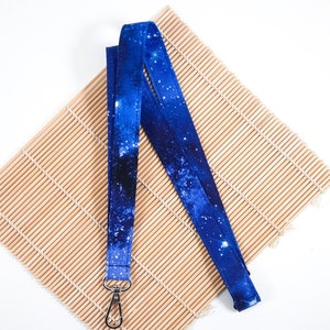 Galaxy Lanyard, Space Lanyard Card Holder, Breakaway ID Badge Holder, Fabric Keychain, Nurse /Student / Teacher Gift UK