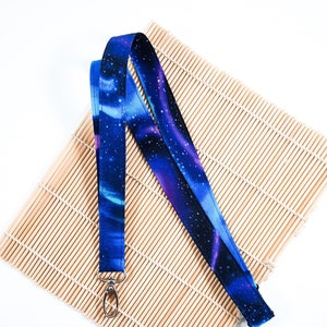 Nordlichter Schlüsselband, Schlüsselbandhalter mitternachtsblau, Schlüsselbandhalter, Schlüsselbandhalter, Geschenk für Lehrer