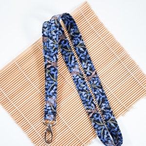 Bluebells Lanyard, Woodland ID Badge Holder, Breakaway Fabric Keychain, Nurse/ Teacher Gift UK