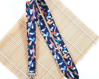 Swimmer lanyard, Liberty Lido Tana Lawn lanyard, breakaway Id holder, swimming clubs key chain, Liberty gift UK