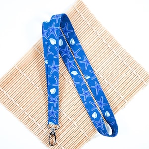 Starfish Lanyard: Ocean Badge Holder, Breakaway ID, Beach Gift