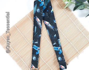 Ocean Sea Creatures Lanyard: Cotton ID Badge Holder, Breakaway Keychain