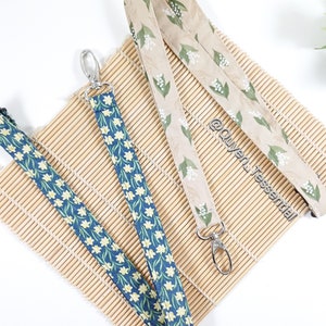 Frühling Blumen Schlüsselband, Narzisse/Schneeglöckchen Stoff Ausweishalter, Breakaway Schlüsselanhänger, Geschenk für Lehrer Schüler UK