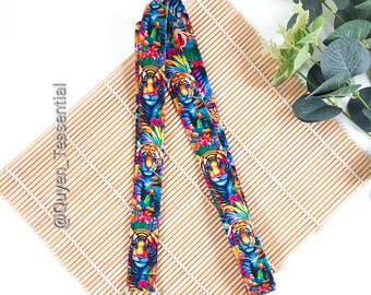 Bengal Tiger Lanyard, Rainbow Wild Animal ID Holder, Breakaway Keychain, Nursery Teacher  Gift UK
