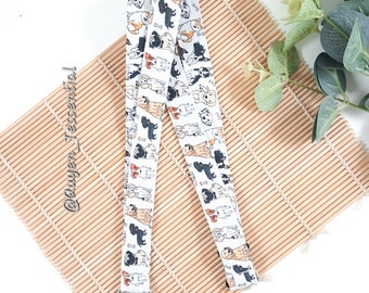 Dog Breeds Lanyard: Cotton Fabric ID Badge Holder, Dog Walker Gift