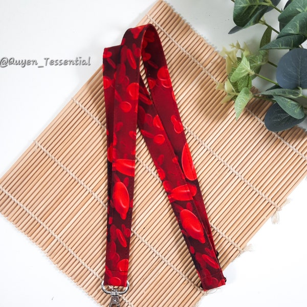 Red Blood Cells lanyard, Nurse doctor ID card holder, Breakaway key chain, Hematologist, Scientist, Medical Student gift UK