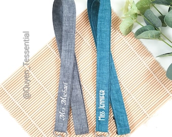 Personalized Cotton Lanyard Custom Name Badge Holder, Teacher/Nurse Gift