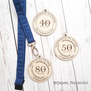 Funny Anniversary Wood Medal with Lanyard Eco-Friendly Gift