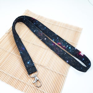 Astronomers lanyard, Space Universe ID badge, breakaway keychain, Student gift UK