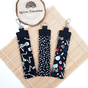 48er Muster! Stifthalter für Schlüsselbänder, Stiftetäschchen Schlüsselanhänger, Lanyard Accessories, Schule & Büro, Stifthalter aus Stoff, Hebamme Geschenk für Mädchen