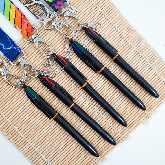 4色収納式ボールペン：ストラップ付きキーホルダーアクセサリー - Etsy