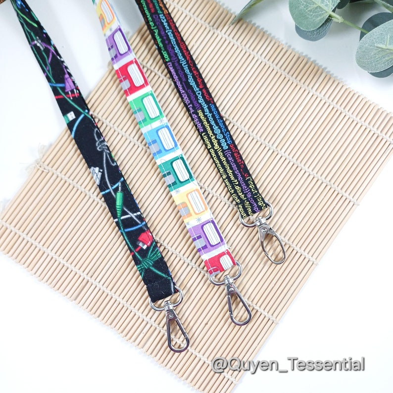 Programming code/ Computer lanyard. men ID badge holder, computer code lanyard, floppy disk design, peripheral cables lanyard, retro lanyard, unique lanyard, keychain lanyard, programmer gift, tech lover accessories
