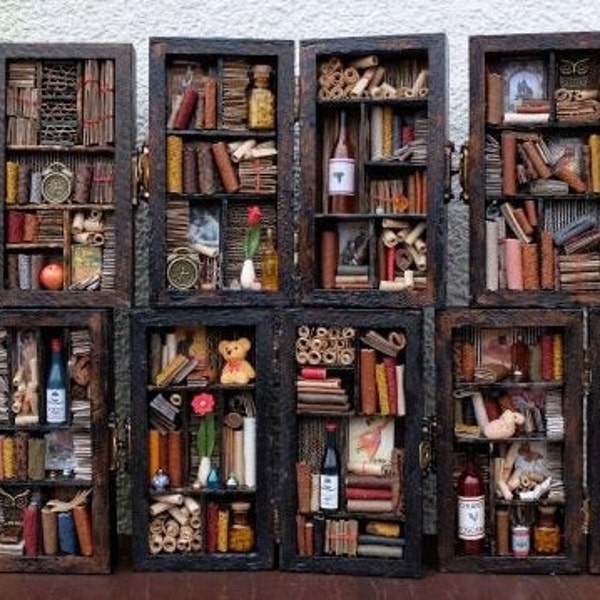 Miniature Library - Etsy