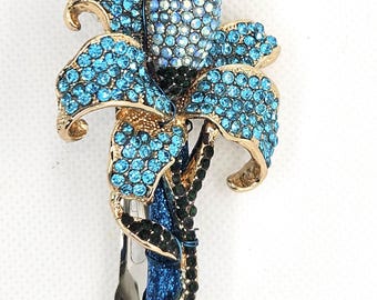 Betsey Johnson AB Purple Rose Swarovski Crystal Rhinestone  display picture 1