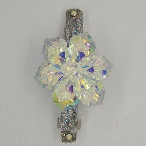 Clear AB Swarovski Baroque Crystal Flower Metal French Hair Jewelry Barrette Clip 3 inch Christmas Gift