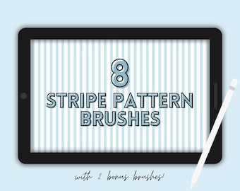 8 種類のストライプ パターン Procreate ブラシ