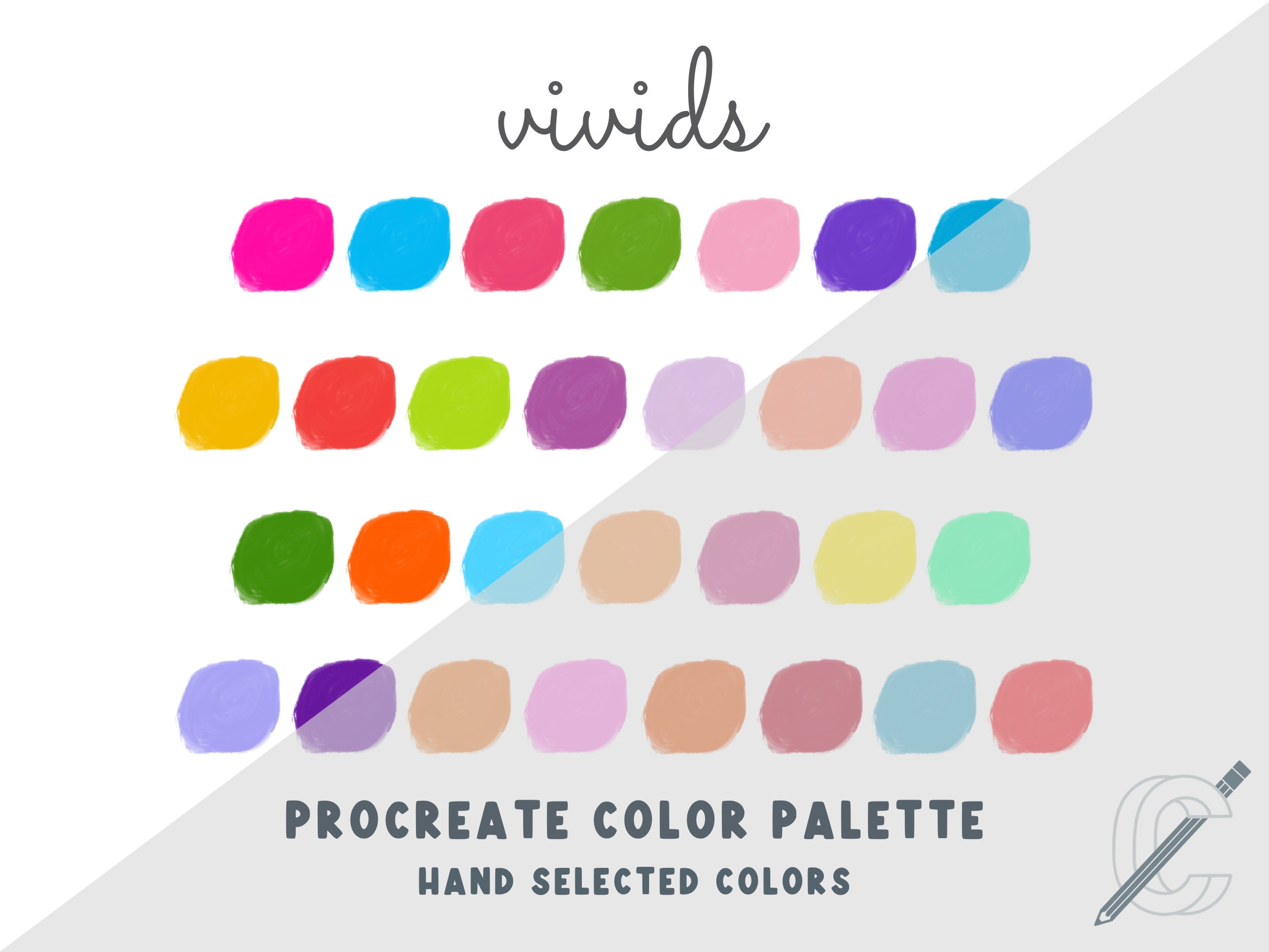 Vivids Procreate Color Palette Etsy