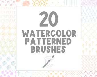 20 pincéis Procreate com padrões de aquarela sem emendas