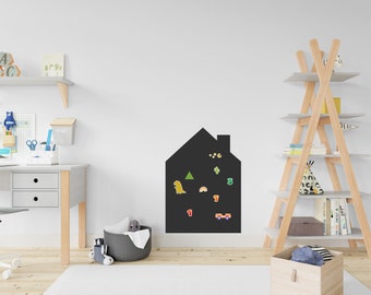 Magnetic chalkboard "House", Magnetic black board for toddlers, Montessori blackboard and magnetic board, Playboard for kids