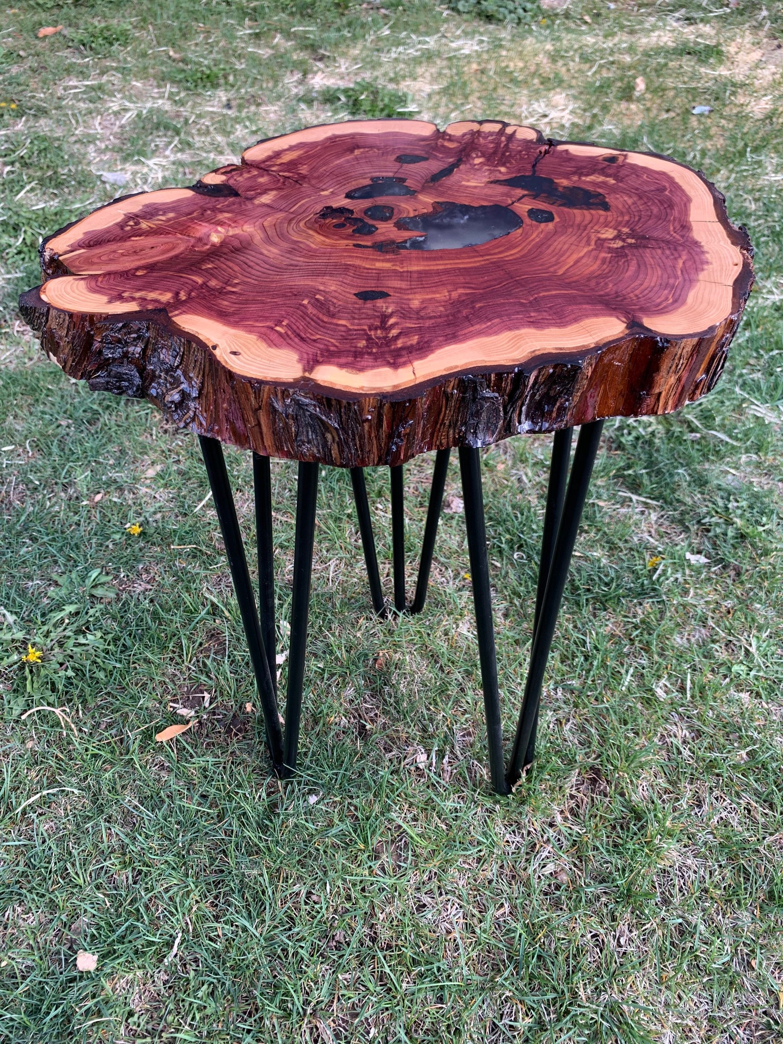 Cedar Epoxy Resin End Tables Etsy