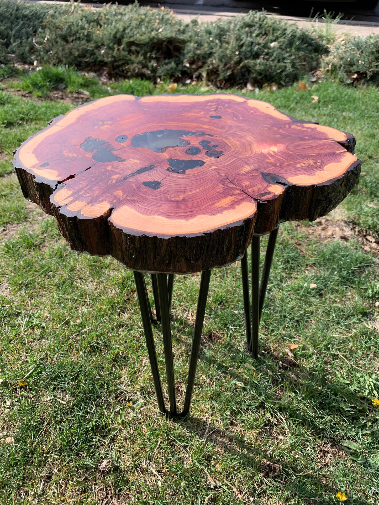 Cedar Epoxy Resin End Tables Etsy
